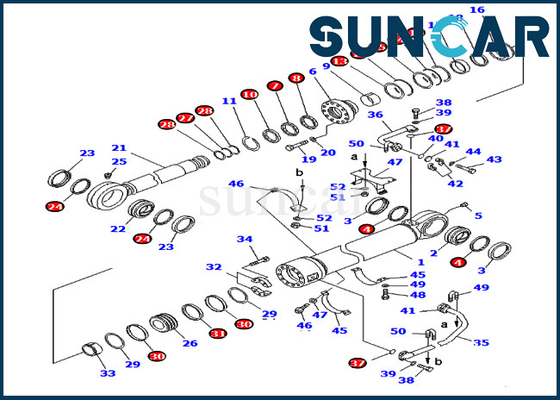 خرید 707-99-78680 7079978680 کیت مهر و موم سیلندر سطلی برای بیل مکانیکی PC750SE-7 PC800SE-7 کوماتسو online manufacture