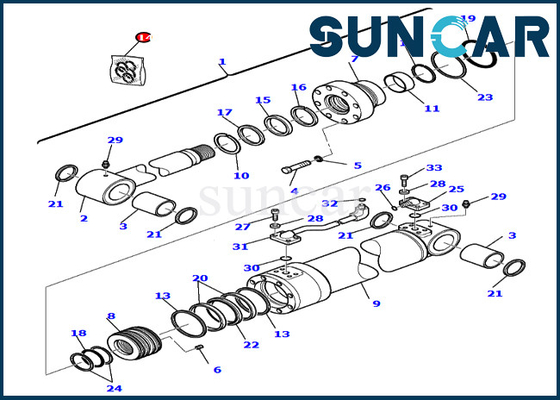 خرید PC75R-2 PC95R-2 Komatsu 707-99-25700 7079925700 کیت خدمات بیل مکانیکی بوم کیت سیلندر مهر و موم online manufacture