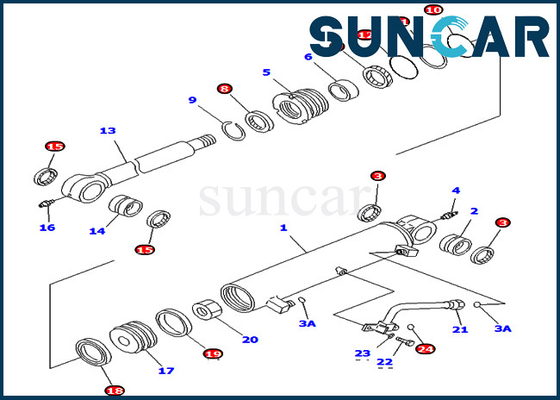 خرید کیت سرویس سیلندر افست بوم 707-98-34700 7079834700 مناسب برای قطعات داخلی Komatsu PC78UU-6 PC78UU-8 online manufacture