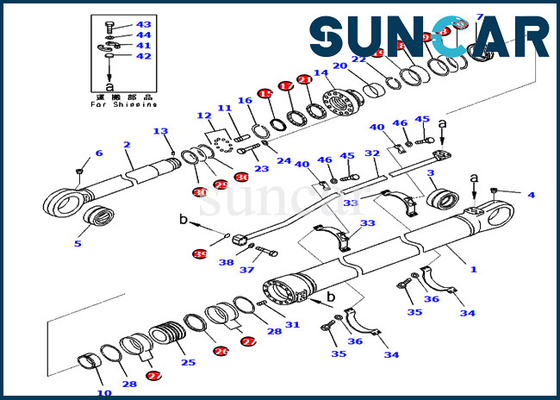 خرید 7079976390 کیت مهر و موم روغن بازو 707-99-76390 کیت تعمیر سیل سیلندر برای PC800-8E0 PC800LC-8E0 Komatsu online manufacture