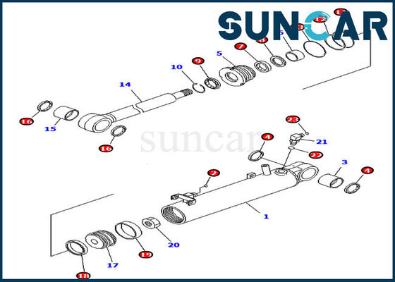 خرید 707-99-23910 7079923910 کیت مهر و موم کوماتسو کیت سرویس سیلندر آسانسور هیدرولیک online manufacture