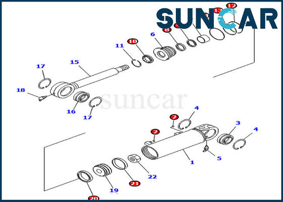 خرید 707-99-24670 کیت مهر و موم سیلندر شیب کیت های سرویس کوماتسو متناسب Dozer D37EX-21A D31PX-21A online manufacture