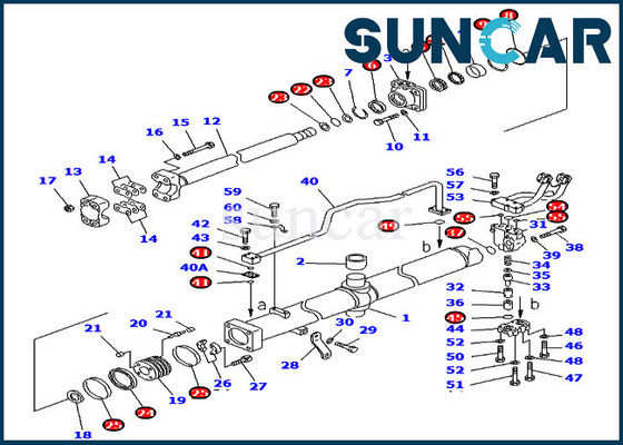 خرید 707-98-56625 Blade Lift Cylinder Seal Kit Dozer Service Dozer D375A-3 D375A-5D Komatsu online manufacture