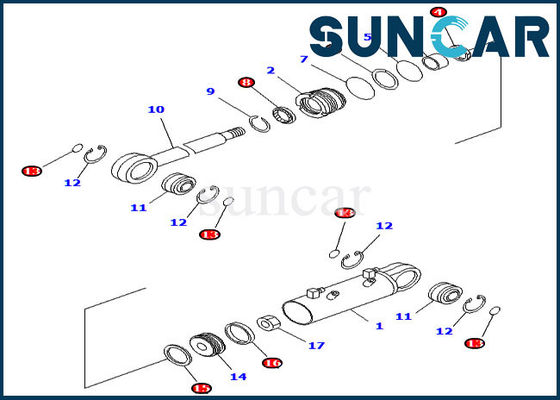 خرید کیت تعمیر سیلندر شیب تیغه کیت مهر و موم بولدوزر 707-98-34590 برای قطعات داخلی کوماتسو online manufacture
