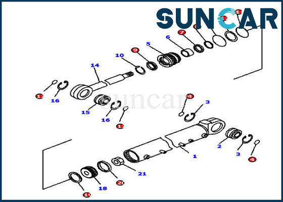 خرید بولدوزر 707-99-42530 کیت سرویس کوماتسو کیت مهر و موم سیلندر هیدرولیک زاویه تیغه online manufacture