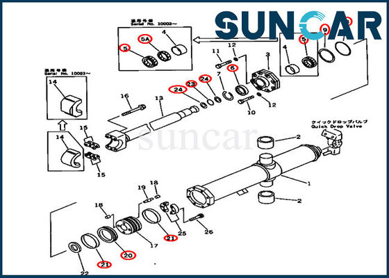 خرید کیت تعویض سیلندر سیلندر کوماتسو 707-98-75410 هیدرولیک تیغه آسانسور کیت D575A-2 online manufacture