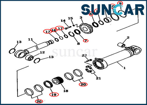 خرید کیت مهر و موم سیلندر دو شیب 707-99-96201 کیت مهر و موم روغن هیدرولیک دوزر Komatsu online manufacture