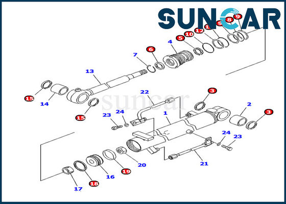 خرید 707-98-10940 کیت مهر و موم سیلندر Komatsu Boom برای قطعات داخلی بیل PC10MR-1 online manufacture