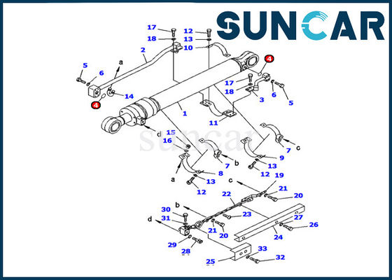 خرید بیل 707-98-28610 کیت مهر و موم سیلندر هیدرولیک PC120-6H کیت تعمیرات داخلی Komatsu online manufacture