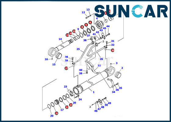 خرید 707-98-77210 Komatsu PC1100-6 سطل بیل کیت سرویس سیلندر کیت تعمیر روغن مهر و موم روغن online manufacture