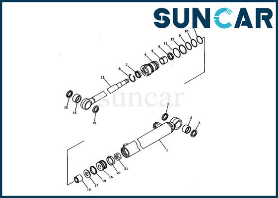 خرید 21S-63-02010 Boom Hydraulic Cylinder Assy Komatsu Seal Kit Fits PC03-1 Excavator Inner Parts online manufacture