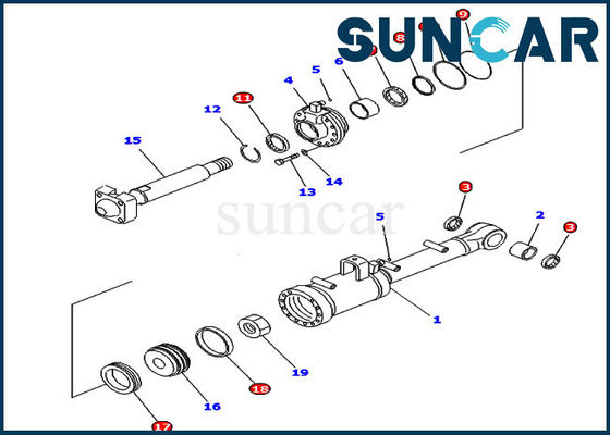 خرید 707-99-52215 کیت مهر و موم سیلندر هیدرولیک کیت مهر و موم شیب ISO9001 مناسب D65E-12 Komatsu online manufacture