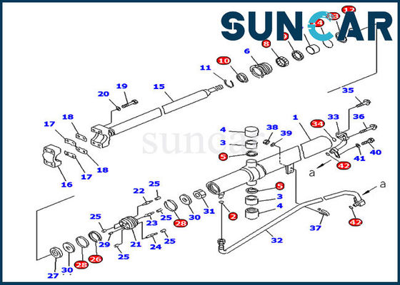 خرید 707-99-25880 کیت تعمیر مهر و موم سیلندر آسانسور برای اصلاح مدل های Dozer D65EX-15 D65PX-15 online manufacture