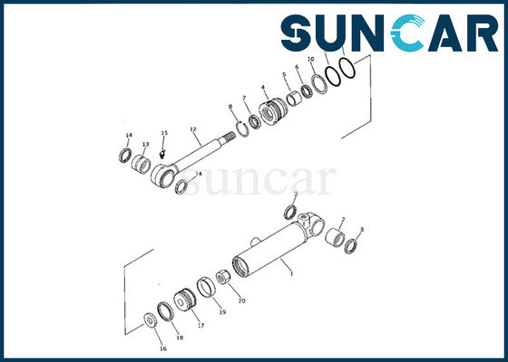 خرید کیت سرویس کوماتسو 707-00-60340 کیت مهر و موم سیلندر تیغه متناسب با مینی بیل PC05-5 قطعات داخلی online manufacture