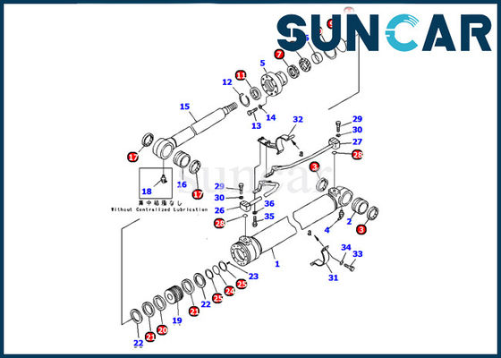خرید کیت مهر و موم سیلندر بوم Komatsu 707-99-37300 متناسب با دستگاه های بیل PC130-7 کیت سرویس قطعات داخلی online manufacture