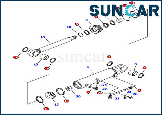 خرید کیت تعمیر سیلندر 707-99-43710 کیت تعمیر سیلندر مناسب هیدرولیک Ripper مناسب بولدوزر Komatsu D85EX-15R online manufacture