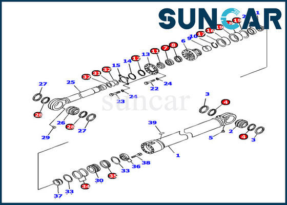 خرید 707-99-78770 کیت مهر و موم کوماتسو ISO9001 PC1250-7 کیت تعمیر سیلندر هیدرولیک مهر و موم روغن online manufacture