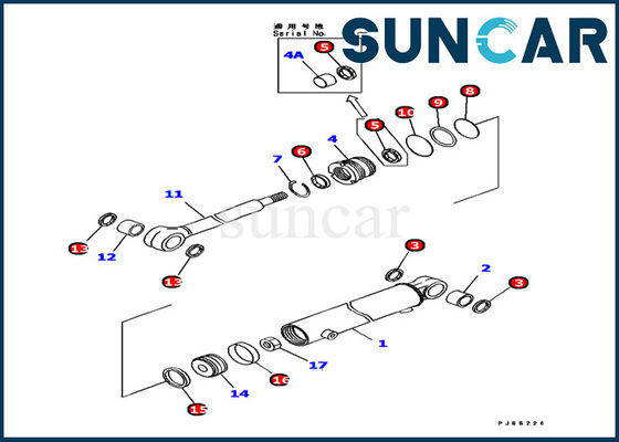 خرید 707-98-11310 کیت سرویس سیلندر هیدرولیک Boom Swing کیت مهر و موم تعمیر سیلندر Komatsu PC12R-8 online manufacture