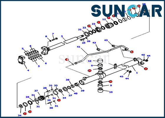 خرید قطعات بولدوزر 707-99-27330 کیت مهر و موم سیلندر هیدرولیک D65EX-16 کیت تعویض کوماتسو online manufacture