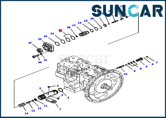 خرید حلقه مهر و موم پمپ اصلی 708-2L-45240 برای قطعات داخلی Komatsu PC210-10 PC210LC-10 online manufacture