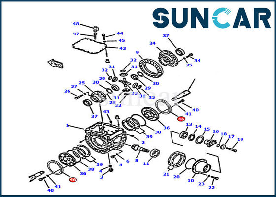 خرید حلقه مهر و موم محور جلو گیربکس 419-33-21710 برای WA300-3A WA320-3 مهر و موم لودر Komatsu online manufacture