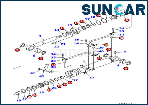 خرید 707-99-37170 Boom Cylinder Seal Seal Repair for Komatsu Excavator PC138US-8 Models online manufacture