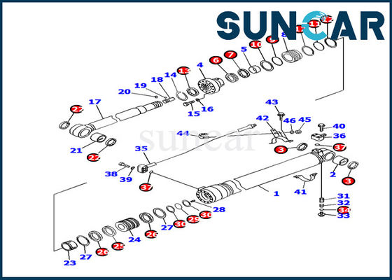 خرید کیت مهر و موم سیلندر بازو Komatsu 707-99-45180 PC130F-7 تعویض کیت سرویس قطعات داخلی بیل مکانیکی online manufacture