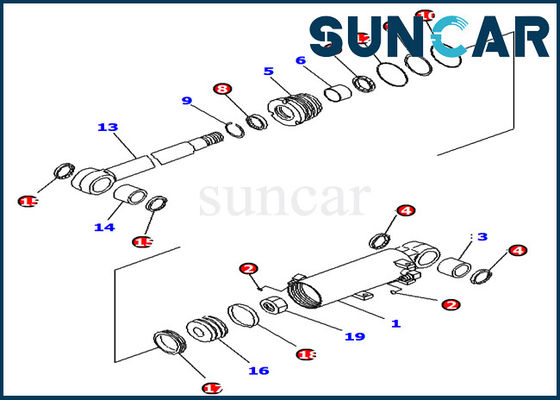 خرید 707-98-13900 کوماتسو تیغه آسانسور سیلندر مهر و موم کیت مناسب بیل مکانیکی PC14R-2 PC16R-3 PC18MR-3 مدل online manufacture