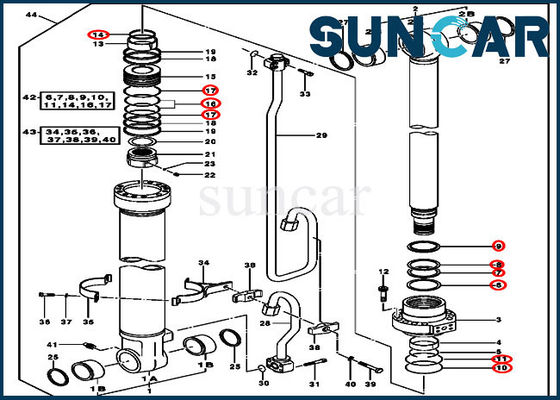 خرید AH225136 کیت سیلندر هیدرولیک بوم کیت مهر و موم مناسب John Deere 2154D 225CLC online manufacture