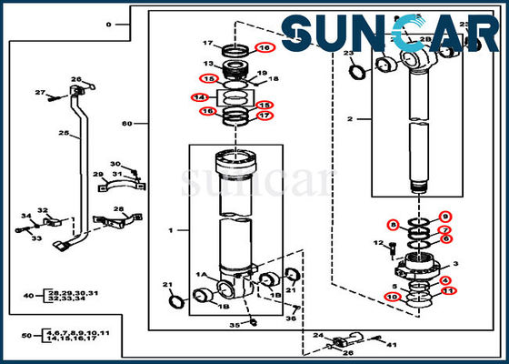 خرید کیت سرویس هیدرولیک بیل مکانیکی John Deere AH225137 تعمیر سطل 2154D 225DLC online manufacture