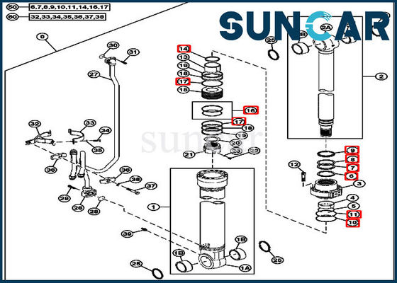خرید کیت خدمات 4S00715 Boom Cylinder Service John Deere 240DLC 250GLC Excavator Seal Kit Seal online manufacture