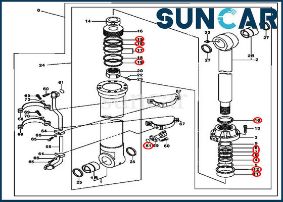 خرید 4653042 سطل سیلندر کیت مهر و موم 450LC 450DLC Excavator JOHN DEERE Replacemenet Kits online manufacture