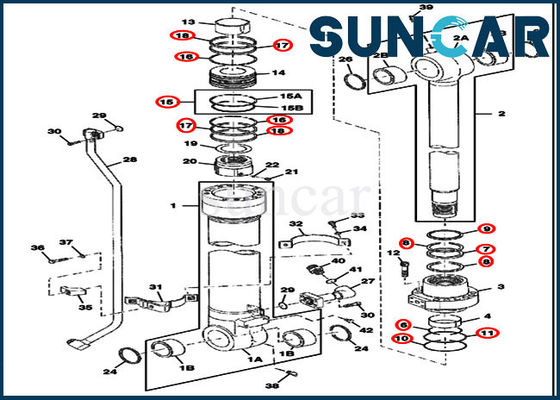 خرید FYA00001401 کیت تعمیر مهر و موم سطل 370C 450CLC قطعات تعویض سیلندر Deere online manufacture