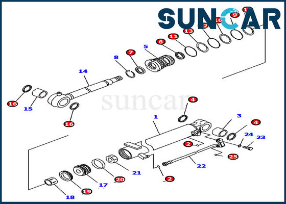 خرید 707-98-12390 کیت آب بندی کوماتسو PC16R-3 سیلندر تعمیر کیت مهر و موم برای مدل بیل مکانیکی online manufacture