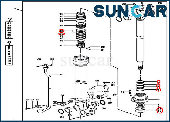 خرید کیت مهر و موم سطل 4467381 کیت های سیلندر هیدرولیک قابل استفاده برای قطعات Deere 180 160C online manufacture