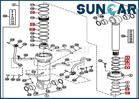 خرید ISO9001 مهر و موم هیدرولیک 4662878 کیت مهر و موم سیلندر بیل مکانیکی جان Deere کیت online manufacture