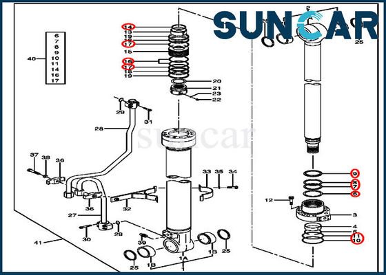 خرید 4662895 قطعات سیلندر کیت مهر و موم تعمیر قطعات برای قطعات 120C 120D جان Deere online manufacture