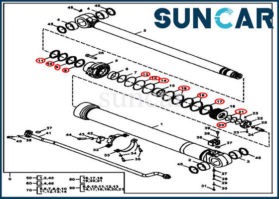 خرید کیت مهر و موم تعمیر سیلندر بازو FYA00012900 135G 130G John Deere عملکرد خوب آب بندی online manufacture
