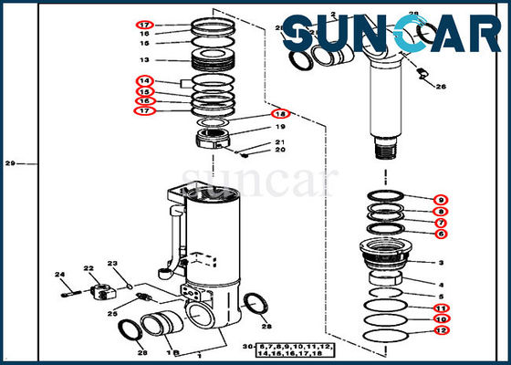 خرید 4388027 کیت تعمیر مهر و موم سیلندر متناسب با قطعات سیلندر تیغه جان Deere 120C 135C online manufacture