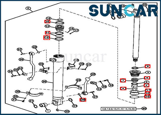 خرید 4369716 کیت مهر و موم روغن سطل سیلندر سرویس سرویس بیل مکانیکی 190 80 John Deere online manufacture