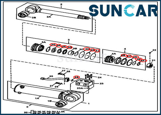 خرید 4669900 کیت تعمیر مهر و موم سیلندر تیغه هیدرولیک مناسب 220DW 190GW ماشین آلات ساختمانی Deere online manufacture