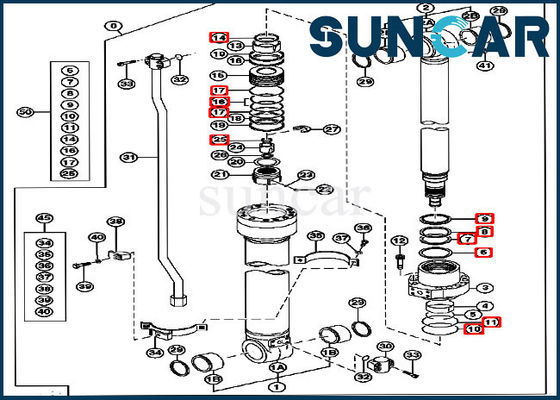خرید کیت مهر و موم هیدرولیک 210 John Deere 4661594 کیت مهر و موم تعمیر سیلندر چوب دیپر online manufacture