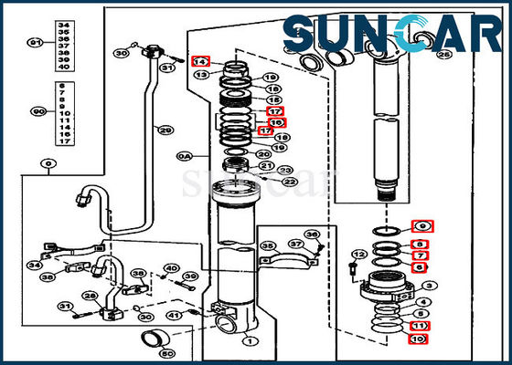 خرید 4662884 کیت تعمیر مهر و موم سیلندر بوم برای تجهیزات مدل 2154D 200LC JOHN DEERE online manufacture