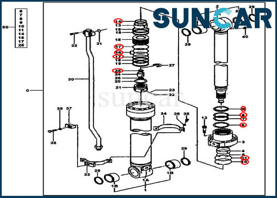 خرید 4631062 بازوی مهر و موم سیلندر بیل هیدرولیک مهر و موم JOHN DEERE کیت سرویس online manufacture