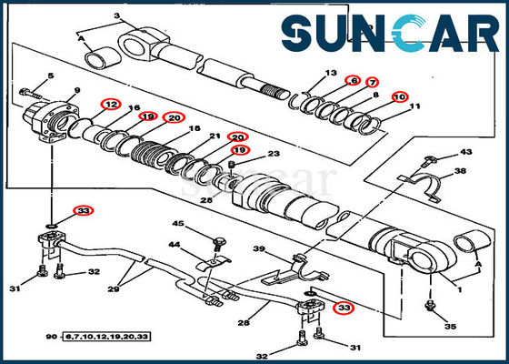 خرید AT264433 کیت تعمیر مهر و موم سیلندر کیت سرویس مناسب 230LCR 200CLC قطعات Deere online manufacture