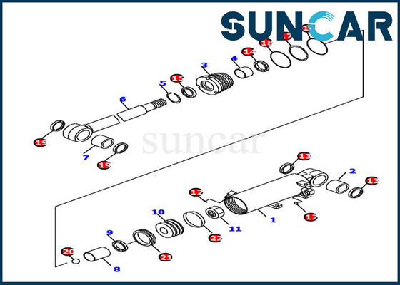 خرید 707-98-12790 تیغه سیلندر مهر و موم کیت سرویس سیلندر برای بیل مکانیکی Komatsu PC16R-3 online manufacture