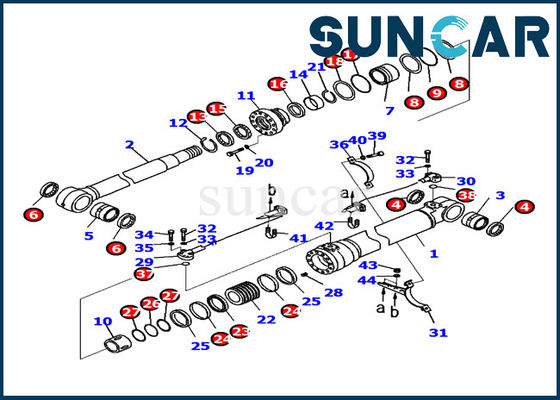 خرید 721-98-00250 Excavator PC220LC-8 قطعات داخلی کوماتسو کیت مهر و موم تعمیر سیلندر بوم online manufacture