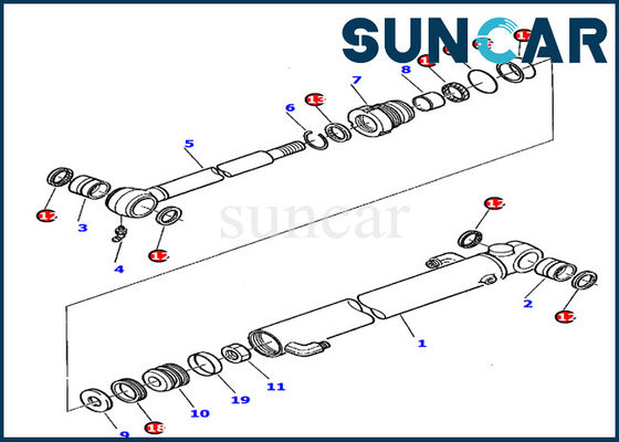 خرید 878000390 کیت مهر و موم سطل کوماتسو کیت آب بندی بیل مکانیکی مناسب بیل مکانیکی PC20-7 online manufacture