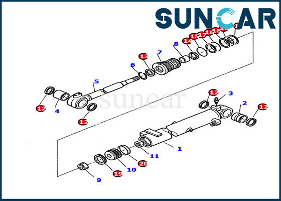 خرید 878000391 کیت مهر و موم سیلندر بوم بیل مکانیکی مناسب سیلندر هیدرولیک کیت تعمیر کوماتسو PC20-7 online manufacture