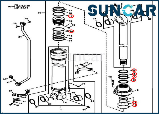 خرید 4662066 کیت تعمیر سطل John Deere 240DLC 2454D ISO9001 سیلندر هیدرولیک مهر و موم online manufacture